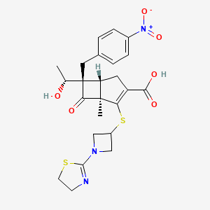 (1R,5S,6S)-2-((1-(4,5-dihydrothiazol-2-yl)azetidin-3-yl)thio)-6-((R)-1-hydroxyethyl)-1-methyl-6-(4-nitrobenzyl)-7-oxobicyclo[3.2.0]hept-2-ene-3-carboxylic acid