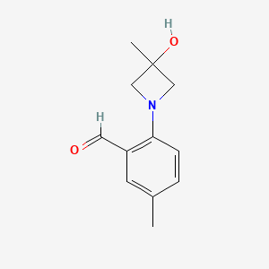 2-(3-Hydroxy-3-methylazetidin-1-yl)-5-methylbenzaldehyde