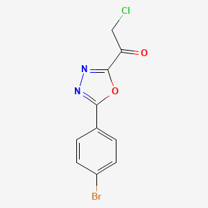 molecular formula C10H6BrClN2O2 B13151684 1-[5-(4-Bromophenyl)-1,3,4-oxadiazol-2-yl]-2-chloroethanone CAS No. 929972-58-7