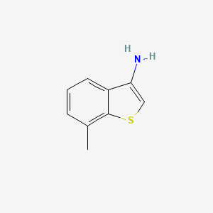 molecular formula C9H9NS B13151696 7-Methylbenzo[b]thiophen-3-amine 