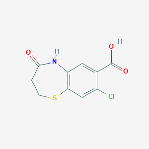 molecular formula C10H8ClNO3S B13151765 8-Chloro-4-oxo-2,3,4,5-tetrahydro-1,5-benzothiazepine-7-carboxylic acid CAS No. 2092829-66-6