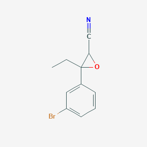 molecular formula C11H10BrNO B13151822 3-(3-Bromophenyl)-3-ethyloxirane-2-carbonitrile 