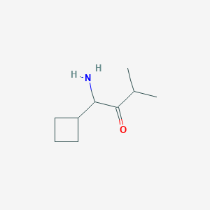 molecular formula C9H17NO B13151828 1-Amino-1-cyclobutyl-3-methylbutan-2-one 