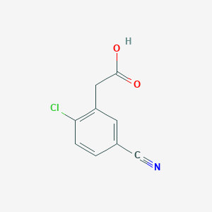 molecular formula C9H6ClNO2 B13151834 2-(2-Chloro-5-cyanophenyl)acetic acid 