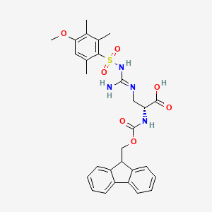 molecular formula C29H32N4O7S B13151874 Fmoc-D-(3,(Mtr)Guanidino)-Ala-OH 