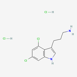 molecular formula C11H14Cl4N2 B13151889 3-(4,6-Dichloro-1H-indol-3-YL)propan-1-amine 2hcl 