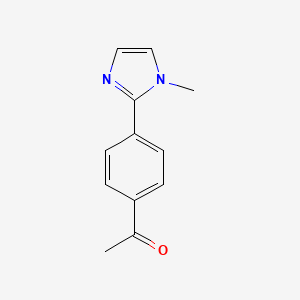 molecular formula C12H12N2O B13151907 1-[4-(1-Methyl-1H-imidazol-2-yl)phenyl]ethan-1-one CAS No. 214701-37-8