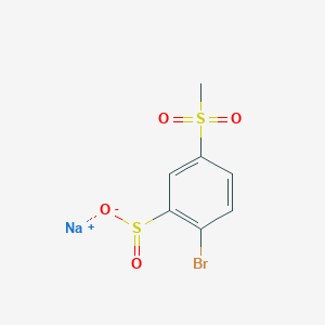 molecular formula C7H6BrNaO4S2 B13151946 Sodium 2-bromo-5-methanesulfonylbenzene-1-sulfinate 