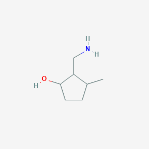 molecular formula C7H15NO B13151948 2-(Aminomethyl)-3-methylcyclopentan-1-ol CAS No. 1375471-57-0