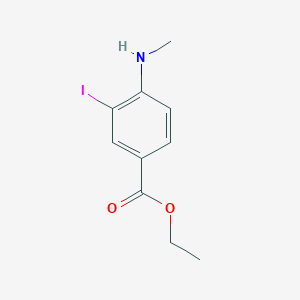 molecular formula C10H12INO2 B13151971 Ethyl 3-iodo-4-(methylamino)benzoate 