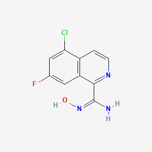 molecular formula C10H7ClFN3O B13151978 (E)-5-Chloro-7-fluoro-N'-hydroxyisoquinoline-1-carboximidamide 