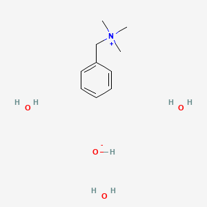 molecular formula C10H23NO4 B13151987 Benzyltrimethylammonium hydroxide trihydrate 