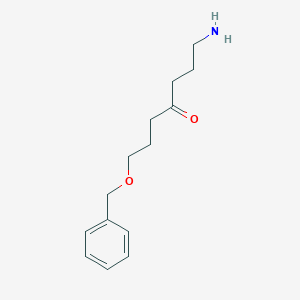 molecular formula C14H21NO2 B13152074 1-Amino-7-(benzyloxy)heptan-4-one 