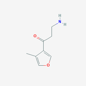 molecular formula C8H11NO2 B13152079 3-Amino-1-(4-methylfuran-3-yl)propan-1-one 