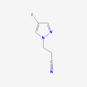 molecular formula C6H6FN3 B13152082 3-(4-Fluoro-1H-pyrazol-1-yl)propanenitrile 