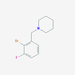 1-[(2-Bromo-3-fluorophenyl)methyl]piperidine