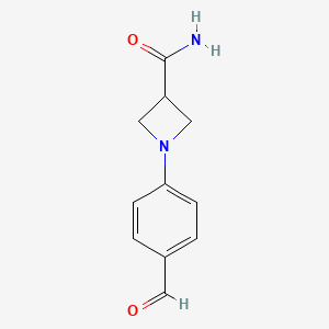 1-(4-Formylphenyl)azetidine-3-carboxamide