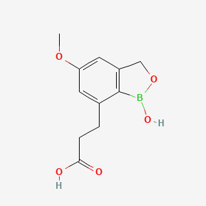 molecular formula C11H13BO5 B13152167 1,3-Dihydro-1-hydroxy-5-methoxy-2,1-benzoxaborole-7-propanoic acid 