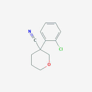 molecular formula C12H12ClNO B13152189 3-(2-Chlorophenyl)oxane-3-carbonitrile 