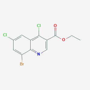 molecular formula C12H8BrCl2NO2 B13152232 Ethyl 8-bromo-4,6-dichloroquinoline-3-carboxylate 