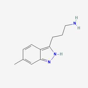 molecular formula C11H15N3 B13152240 3-(6-Methyl-1H-indazol-3-yl)propan-1-amine 