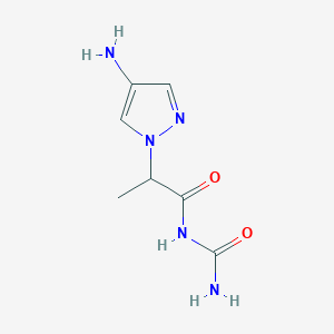 molecular formula C7H11N5O2 B13152249 [2-(4-Amino-1H-pyrazol-1-YL)propanoyl]urea 