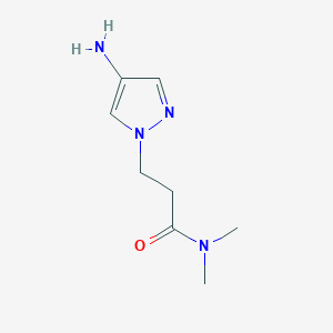 molecular formula C8H14N4O B13152257 3-(4-amino-1H-pyrazol-1-yl)-N,N-dimethylpropanamide 