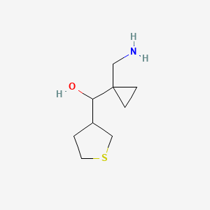 molecular formula C9H17NOS B13152259 [1-(Aminomethyl)cyclopropyl](thiolan-3-yl)methanol 