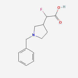 molecular formula C13H16FNO2 B13152274 2-(1-Benzylpyrrolidin-3-yl)-2-fluoroacetic acid 