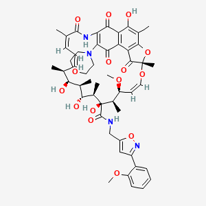 (7S,9Z,11S,12R,13S,14R,15R,16R,17S,18S,19Z,21Z)-2,13,15,17-tetrahydroxy-11-methoxy-N-[[3-(2-methoxyphenyl)-1,2-oxazol-5-yl]methyl]-3,7,12,14,16,18,22-heptamethyl-26-morpholin-4-yl-6,23,27,29-tetraoxo-8,30-dioxa-24-azatetracyclo[23.3.1.14,7.05,28]triaconta-1(28),2,4,9,19,21,25-heptaene-13-carboxamide