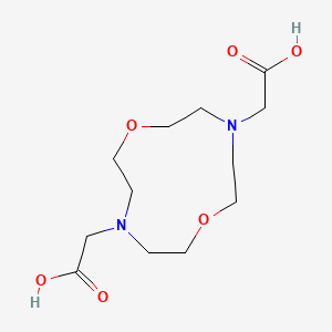 molecular formula C12H22N2O6 B13152323 2,2'-(1,7-Dioxa-4,10-diazacyclododecane-4,10-diyl)diacetic acid CAS No. 86952-03-6