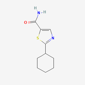 molecular formula C10H14N2OS B13152327 2-Cyclohexylthiazole-5-carboxamide 