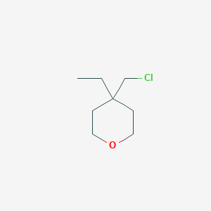 molecular formula C8H15ClO B13152345 4-(Chloromethyl)-4-ethyloxane 