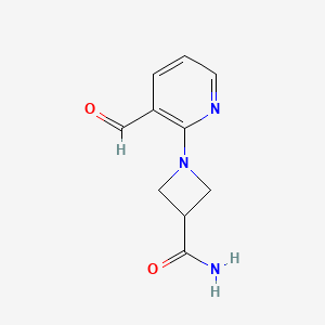 1-(3-Formylpyridin-2-yl)azetidine-3-carboxamide