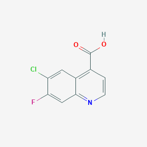 molecular formula C10H5ClFNO2 B13152441 6-Chloro-7-fluoroquinoline-4-carboxylic acid 