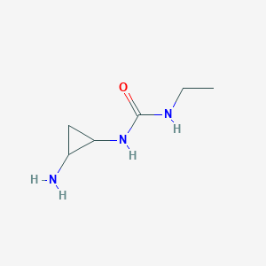 molecular formula C6H13N3O B13152450 1-(2-Aminocyclopropyl)-3-ethylurea 