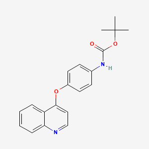 molecular formula C20H20N2O3 B13152487 tert-butyl N-[4-(quinolin-4-yloxy)phenyl]carbamate 