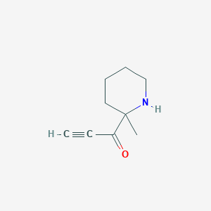 molecular formula C9H13NO B13152505 1-(2-Methylpiperidin-2-yl)prop-2-yn-1-one 