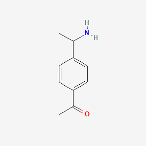 molecular formula C10H13NO B13152518 1-(4-(1-Aminoethyl)phenyl)ethanone 