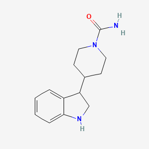 molecular formula C14H19N3O B13152546 4-(2,3-dihydro-1H-indol-3-yl)piperidine-1-carboxamide 