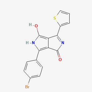 molecular formula C16H9BrN2O2S B13152554 3-(4-Bromophenyl)-6-(thiophen-2-yl)pyrrolo[3,4-c]pyrrole-1,4(2H,5H)-dione 