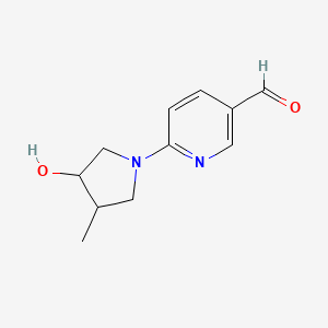 6-(3-Hydroxy-4-methylpyrrolidin-1-yl)pyridine-3-carbaldehyde