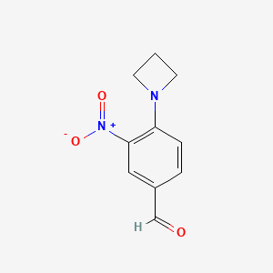 molecular formula C10H10N2O3 B13152637 4-(Azetidin-1-yl)-3-nitrobenzaldehyde 