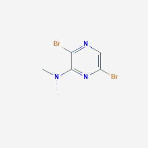 molecular formula C6H7Br2N3 B13152658 3,6-Dibromo-N,N-dimethylpyrazin-2-amine 