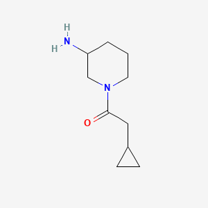 molecular formula C10H18N2O B13152671 1-(3-Aminopiperidin-1-yl)-2-cyclopropylethan-1-one 