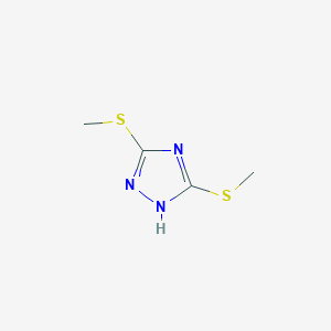 molecular formula C4H7N3S2 B13152709 3,5-bis(methylsulfanyl)-1H-1,2,4-triazole CAS No. 7411-22-5