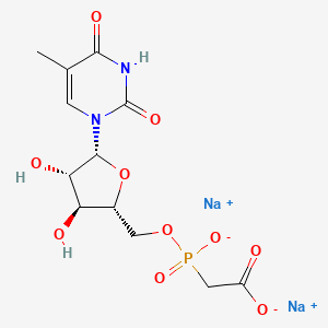 Sodium 2-((((2R,3S,4S,5R)-3,4-dihydroxy-5-(5-methyl-2,4-dioxo-3,4-dihydropyrimidin-1(2H)-yl)tetrahydrofuran-2-yl)methoxy)oxidophosphoryl)acetate