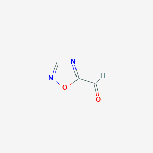 molecular formula C3H2N2O2 B13152775 1,2,4-Oxadiazole-5-carbaldehyde 