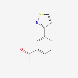 molecular formula C11H9NOS B13152794 1-[3-(1,2-Thiazol-3-yl)phenyl]ethan-1-one 