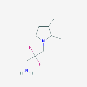 molecular formula C9H18F2N2 B13152848 3-(2,3-Dimethylpyrrolidin-1-yl)-2,2-difluoropropan-1-amine 